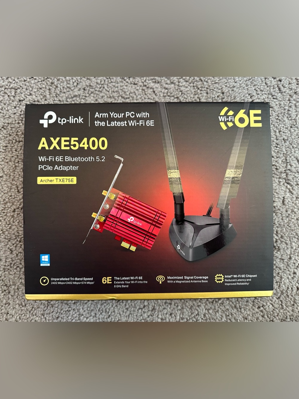 TP-Link AXE5400 Wi-Fi 6E Bluetooth
5.2 PCle Adapter Archer TXE75E